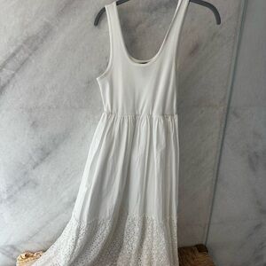 Aqua White Sleeveless Dress